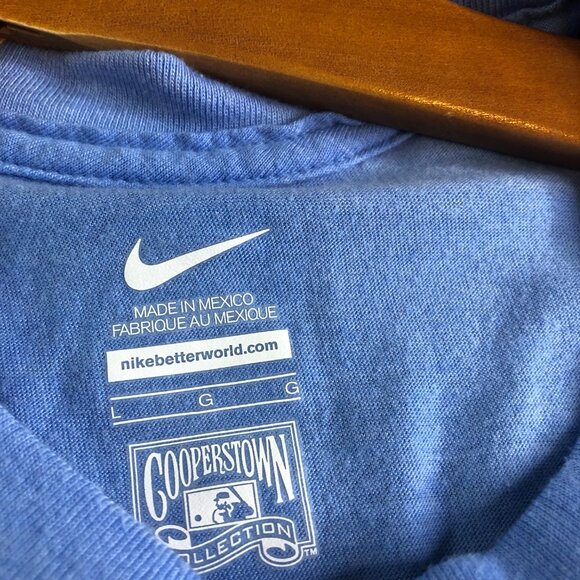 Nike Minnesota Twins Shirt Men Large Blue Raglan 3/4 Sleeve Baseball Cooperstown - Picture 5 of 10